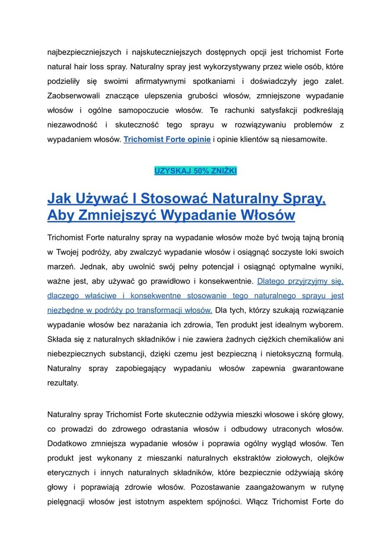 Trichomist Forte - Rozwiązanie dla Choroby Owłosienia